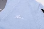 AMIRI Cotton V-Neck Bones Cardigan Sweater Blue